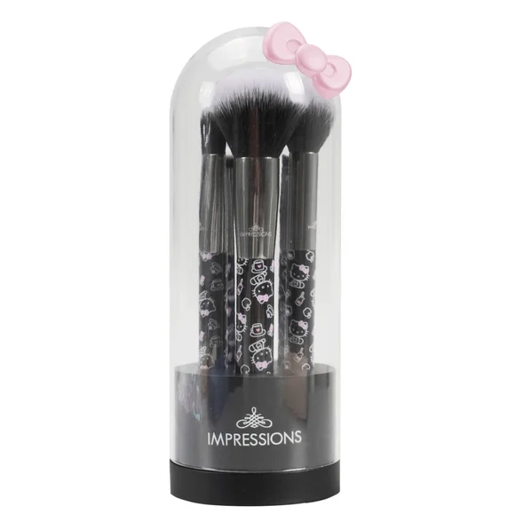 HELLO KITTY Domed Complete Makeup Brush Set- Pink & BLACK
